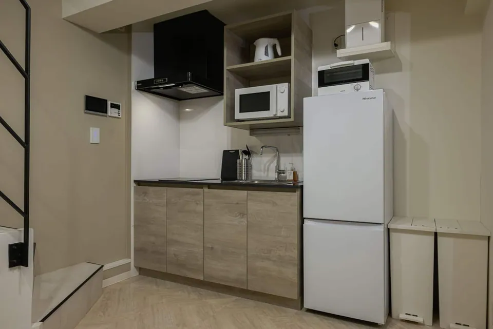 The compact kitchen in Takanawa 102